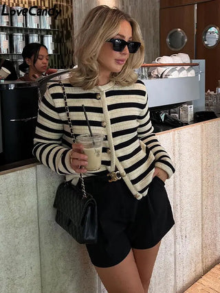 Jackie Striped Cardigan